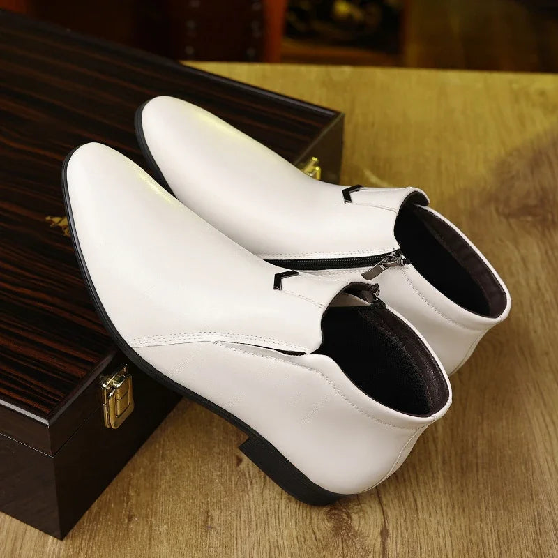 Botas de couro Beckett com fecho de correr