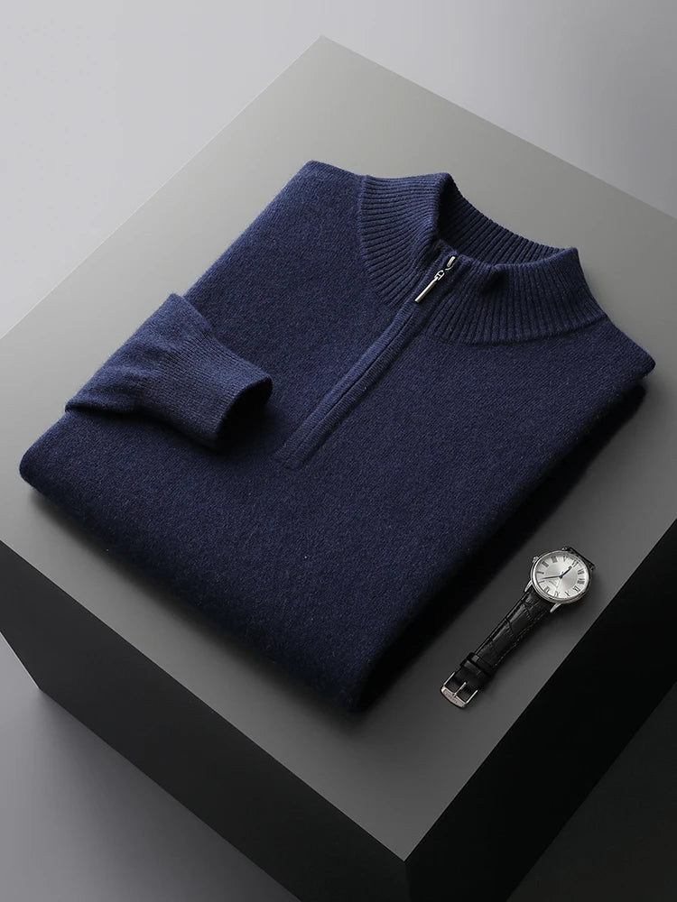 Camisola com fecho em caxemira Florence