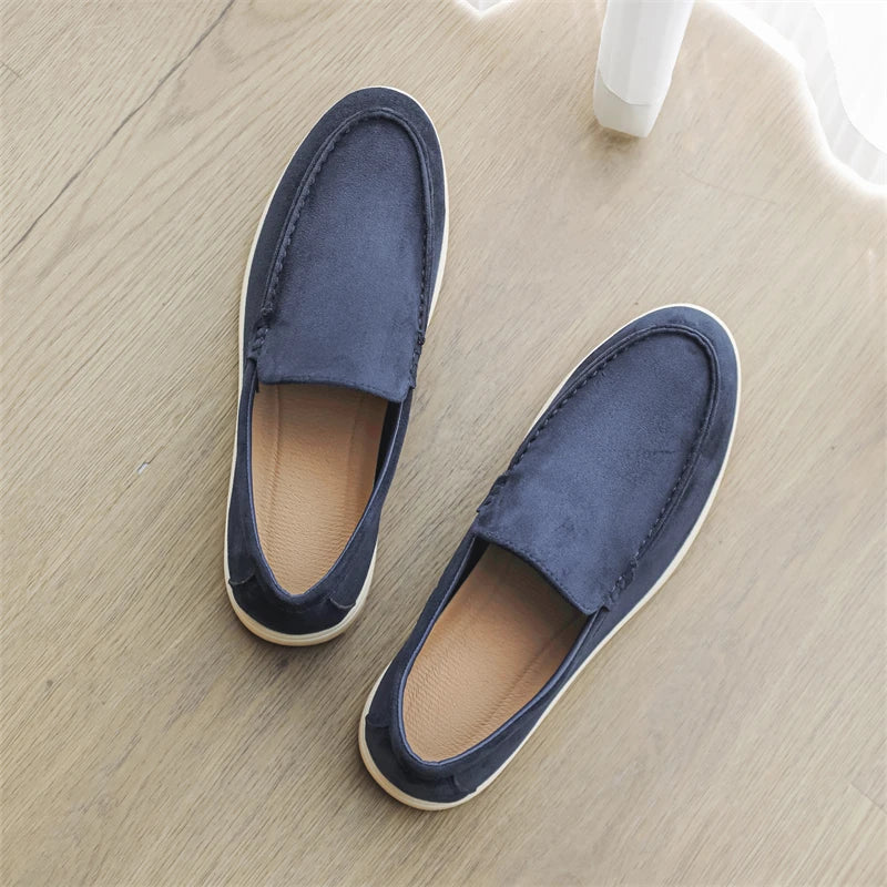 Mocassins casuais de camurça