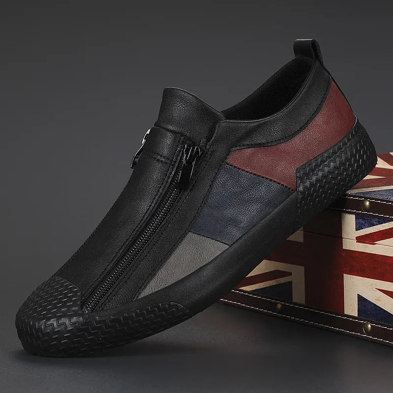 Sapatos de couro com fecho