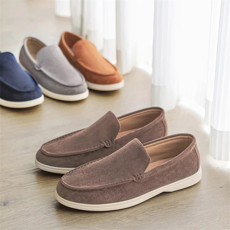 Mocassins casuais de camurça