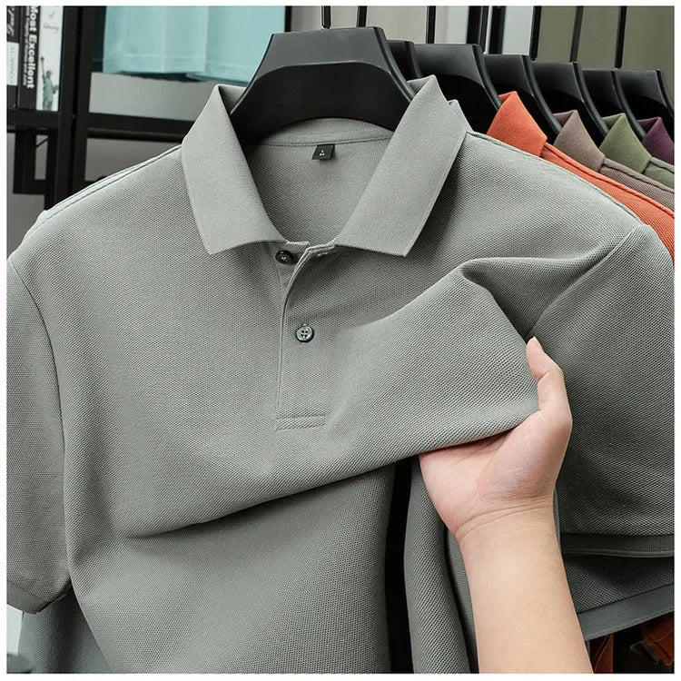 Camisa pólo casual de algodão