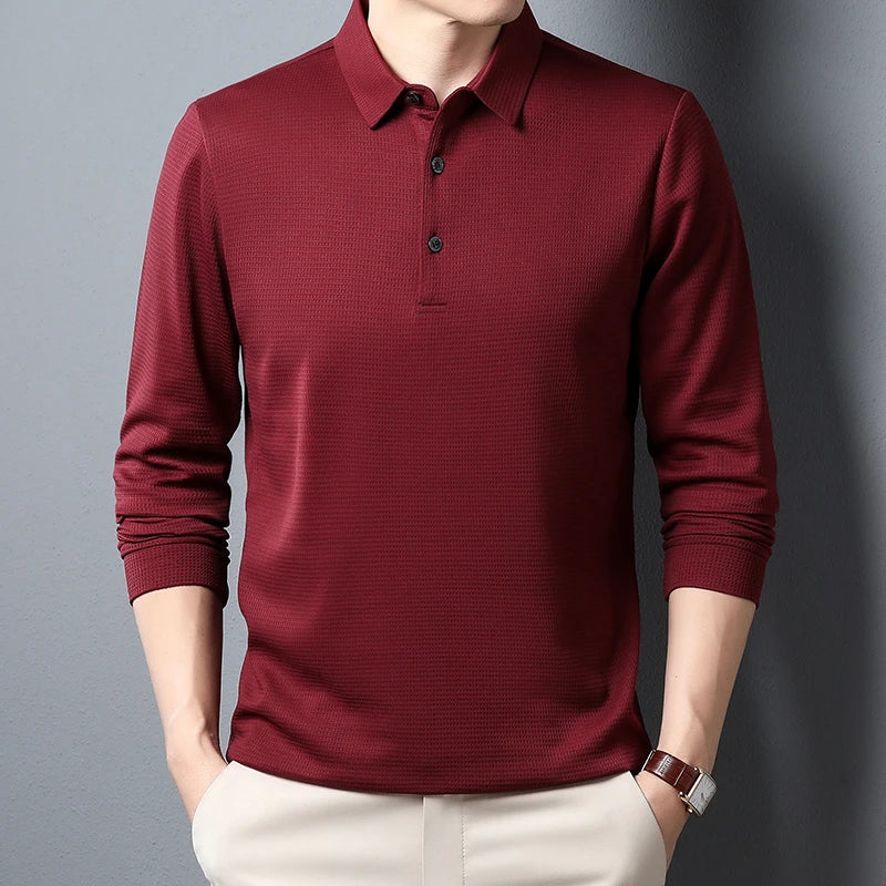 Camisa pólo elegante de manga comprida