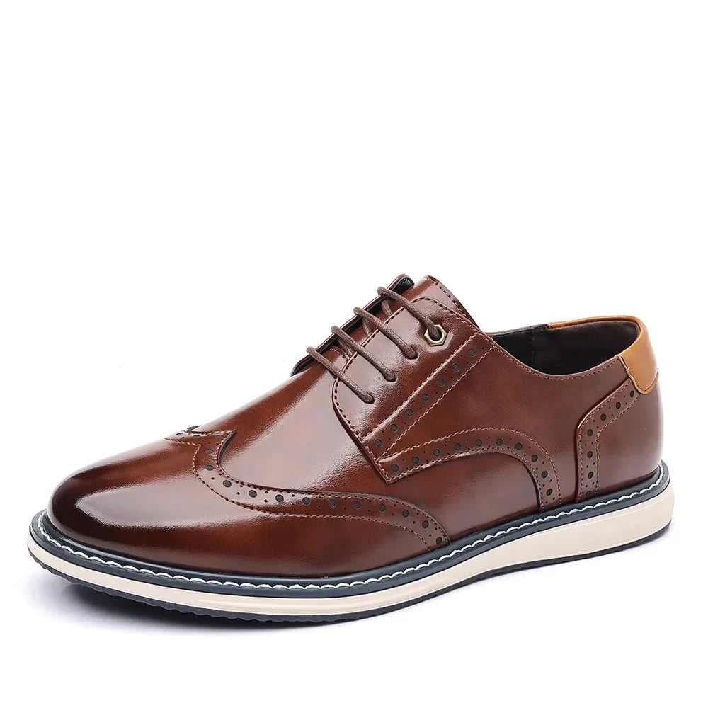 Elegante sapato Oxford em couro