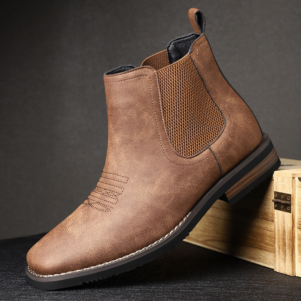 Botas de couro elegantes para homem