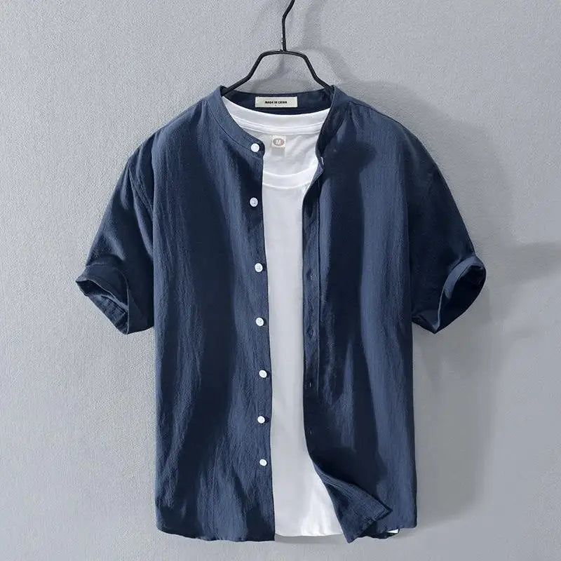 Camisa de verão em algodão e linho