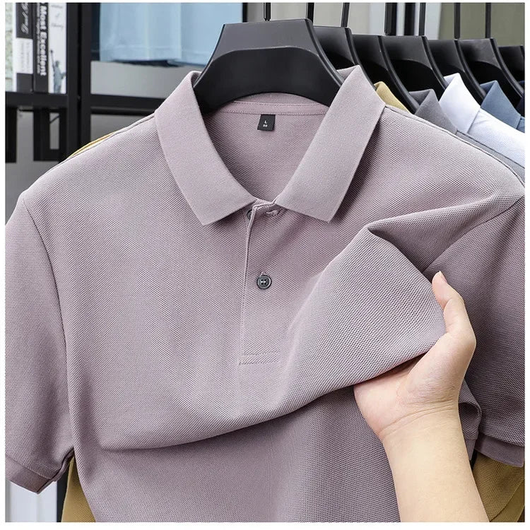 Camisa pólo casual de algodão