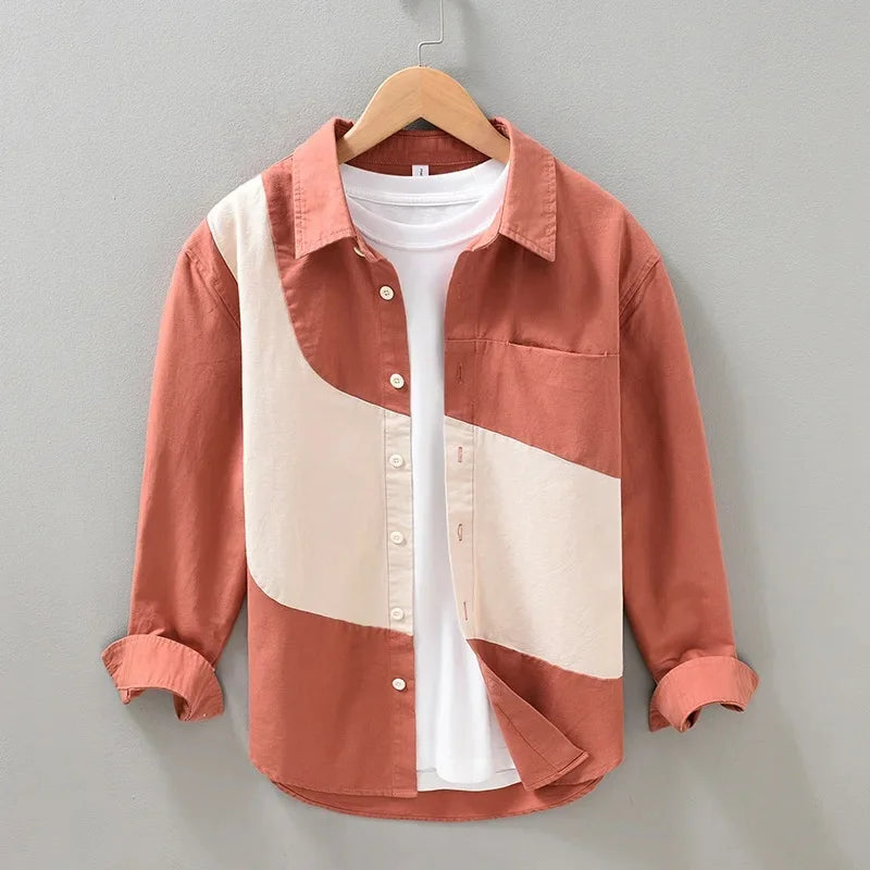Camisa bicolor de algodão