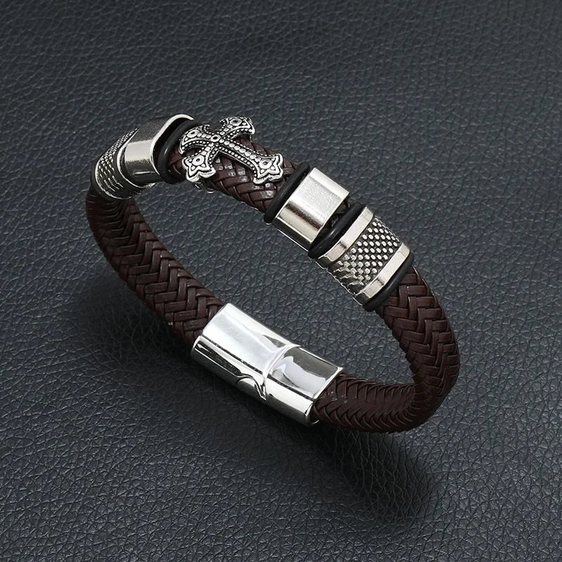 Símbolo musical Pulseira de couro para homem