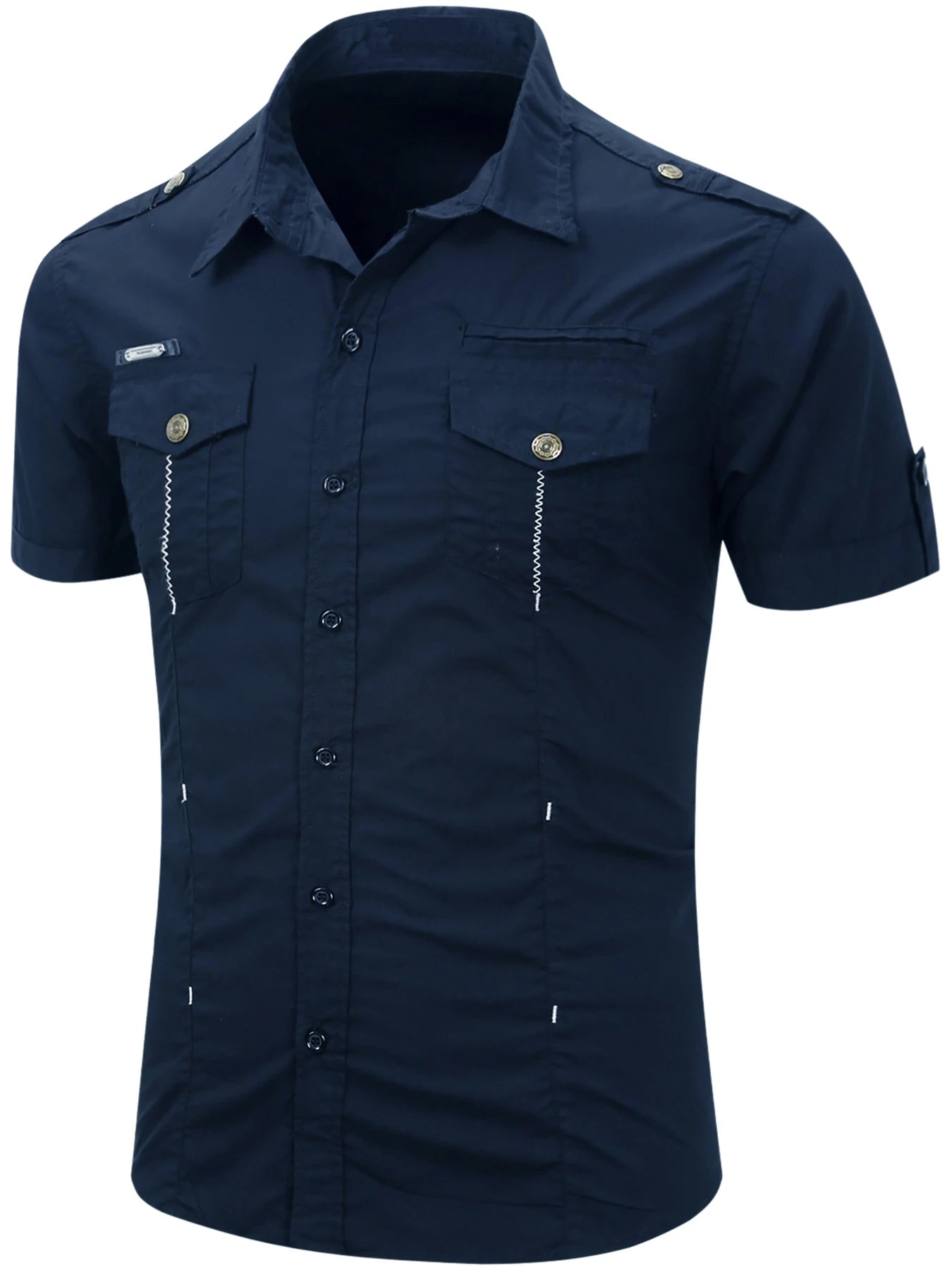 Camisa de manga curta em algodão Cargo