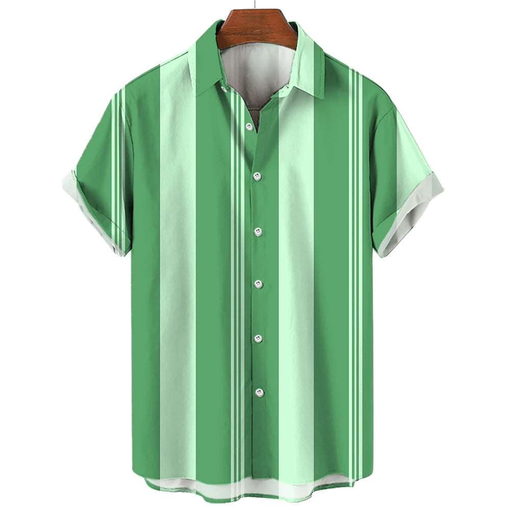 Camisa de verão de manga curta às riscas