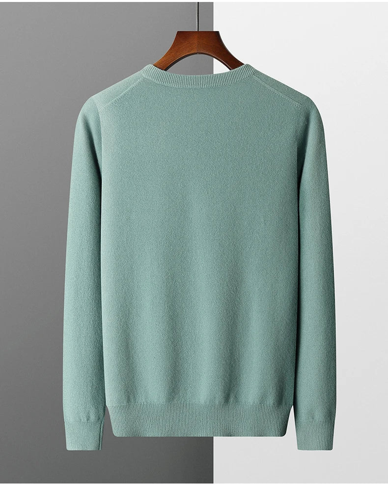 Camisola de lã com decote em V