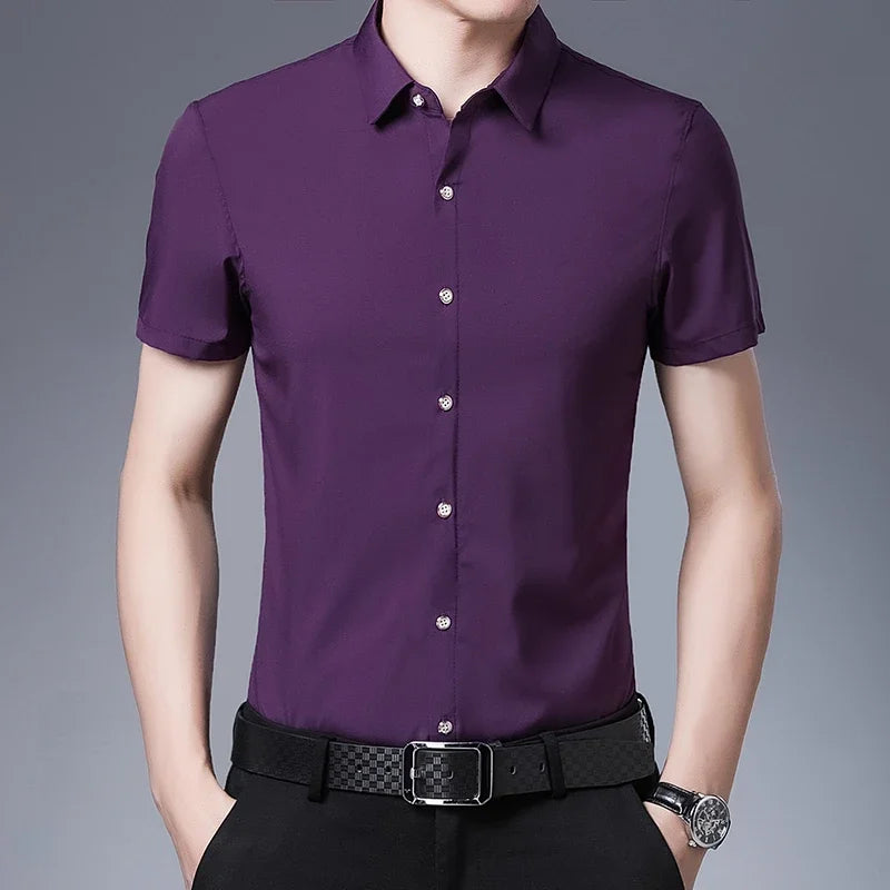 Camisa de manga curta casual para negócios