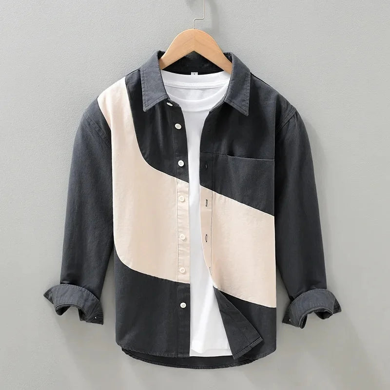 Camisa bicolor de algodão