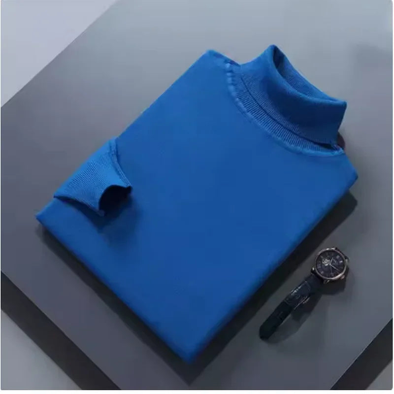 Gola alta elegante em lã espessa