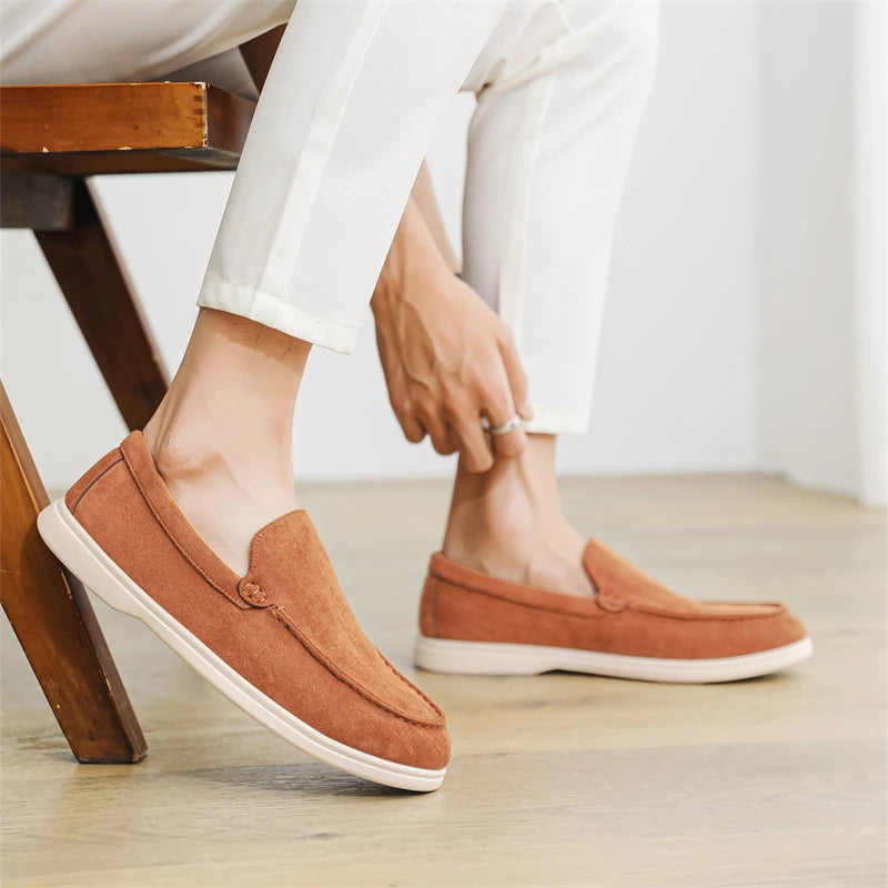 Mocassins casuais de camurça