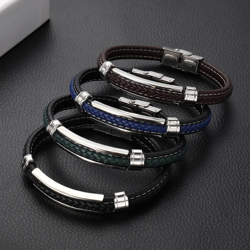 Pulseira elegante de aço inoxidável para homem