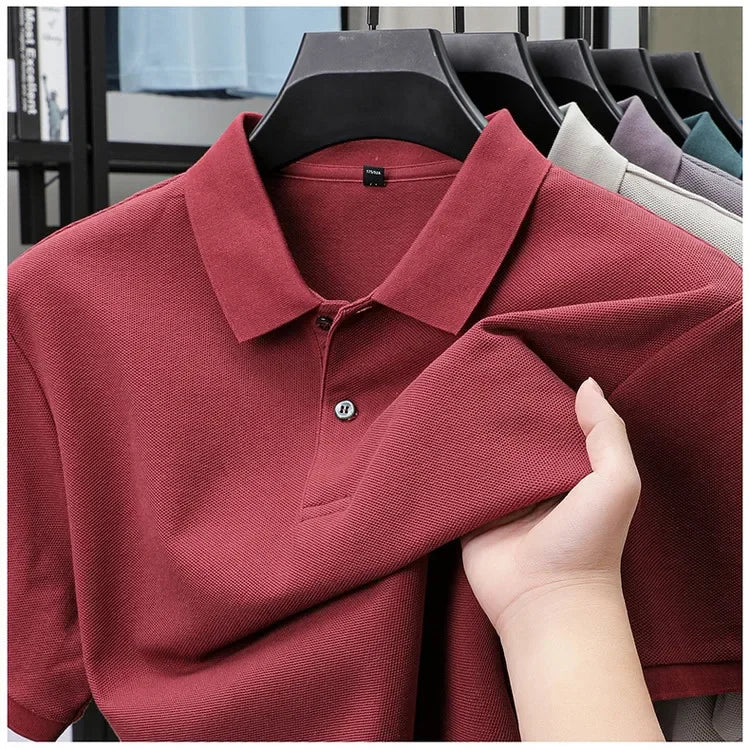 Camisa pólo casual de algodão