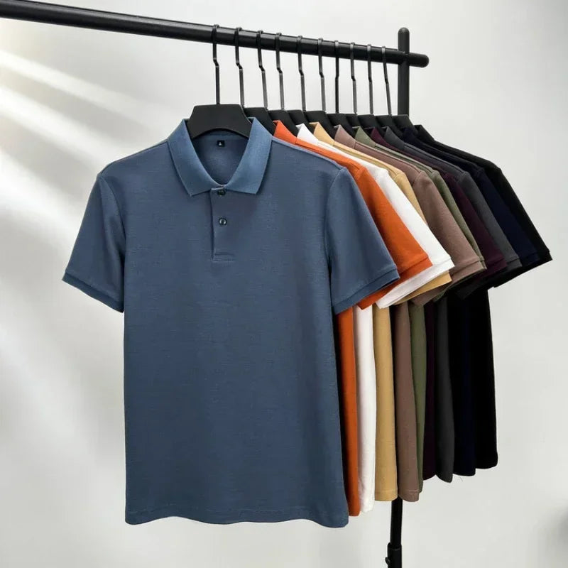 Camisa pólo casual de algodão