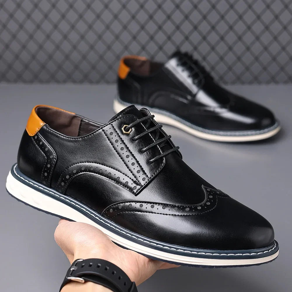 Elegante sapato Oxford em couro