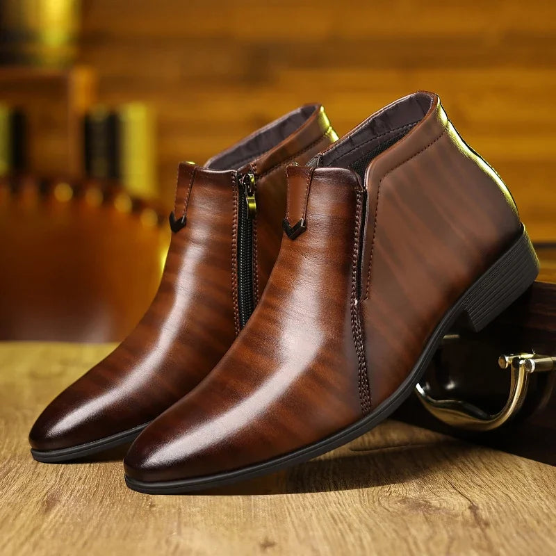 Botas de couro Beckett com fecho de correr