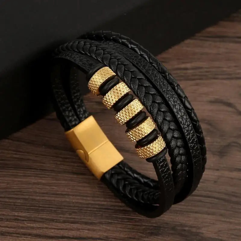 Pulseira clássica de couro para homem