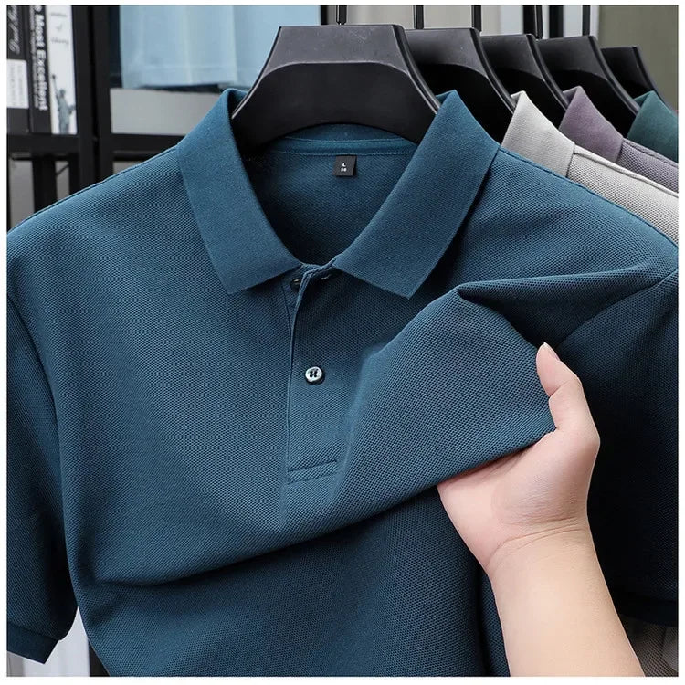 Camisa pólo casual de algodão