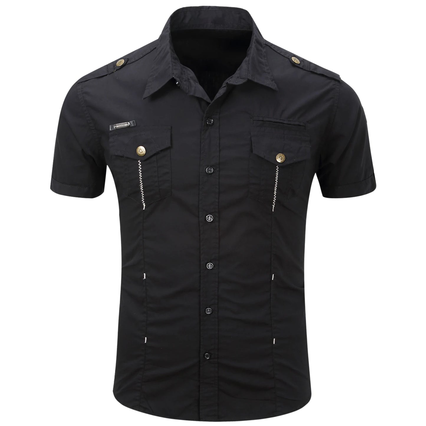 Camisa de manga curta em algodão Cargo