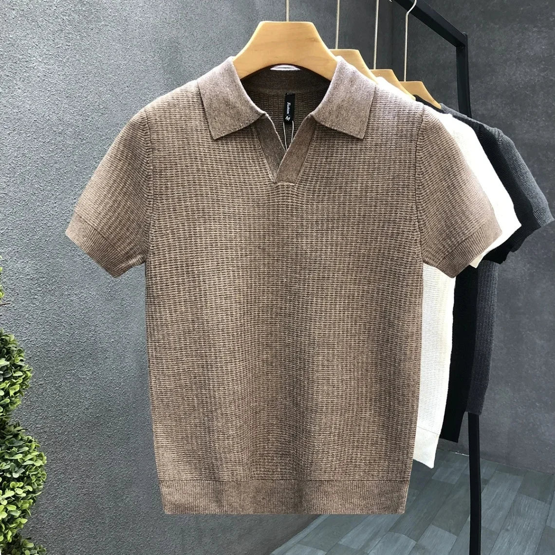 Camisa pólo de malha respirável