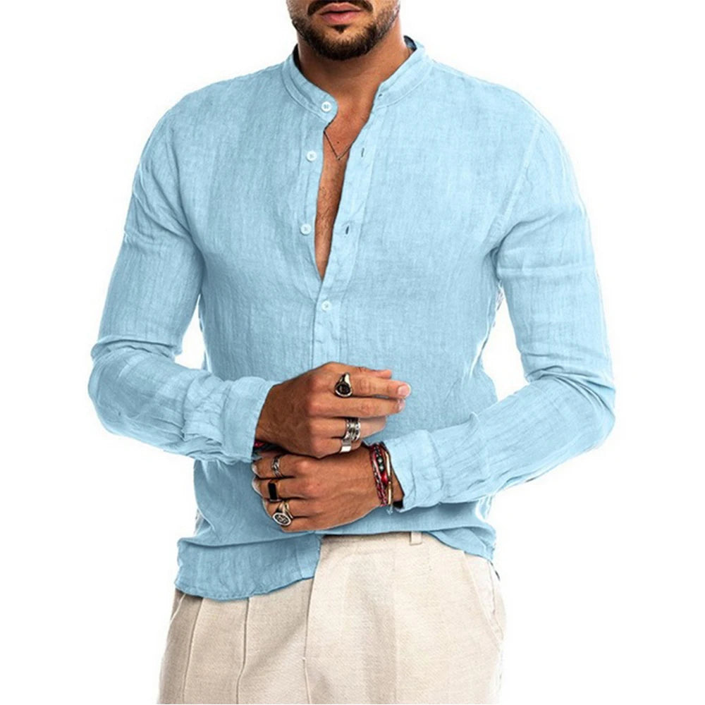 Camisa de linho de algodão