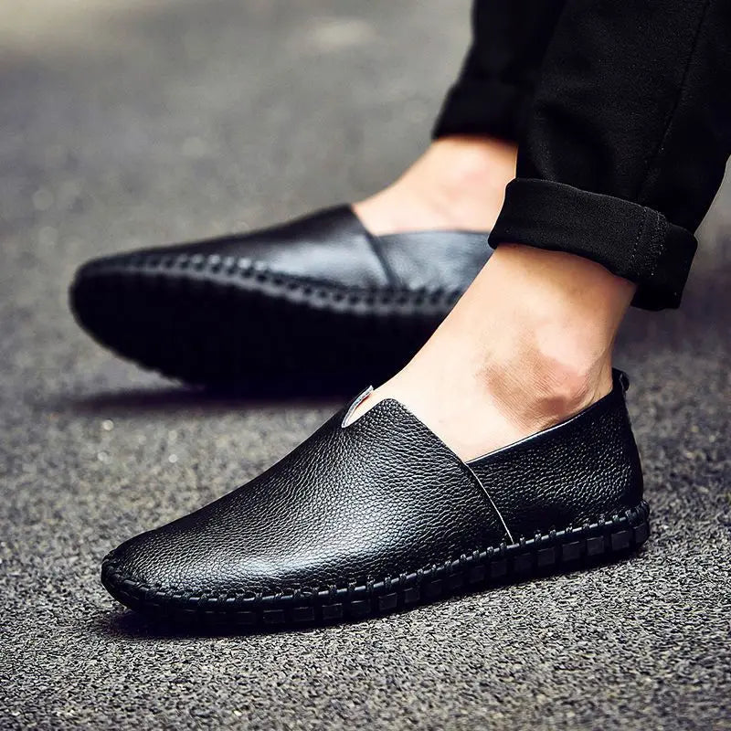 Mocassins em pele respirável