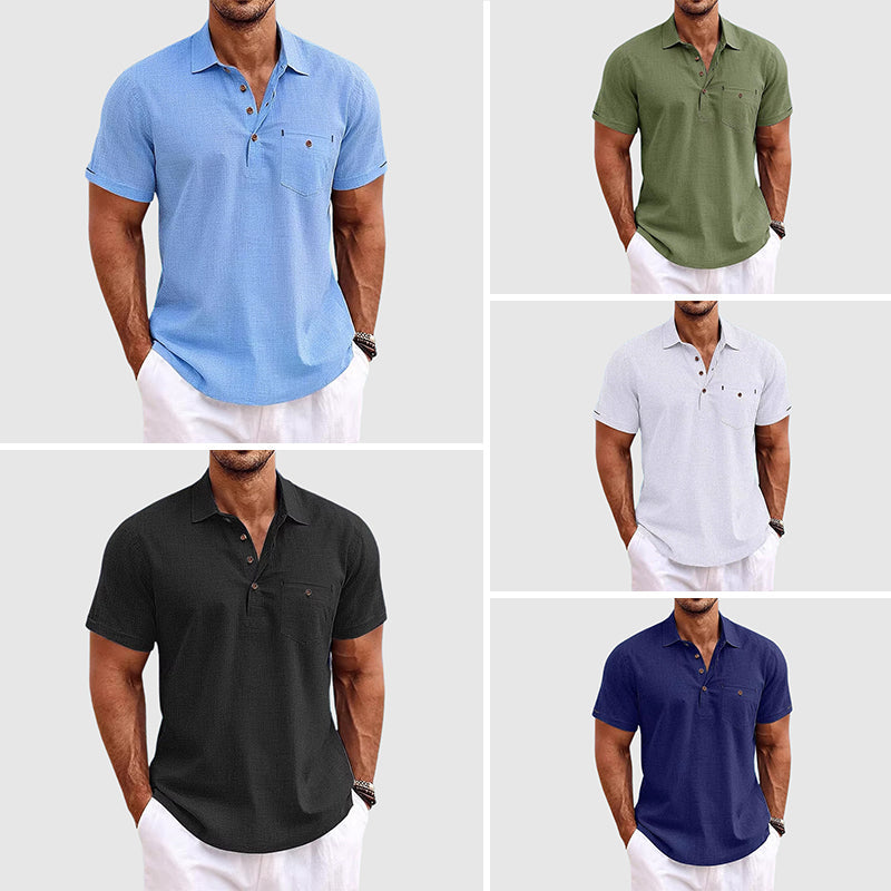 Camisa pólo de linho