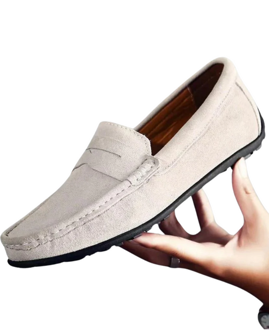 Mocassins clássicos de camurça para homem