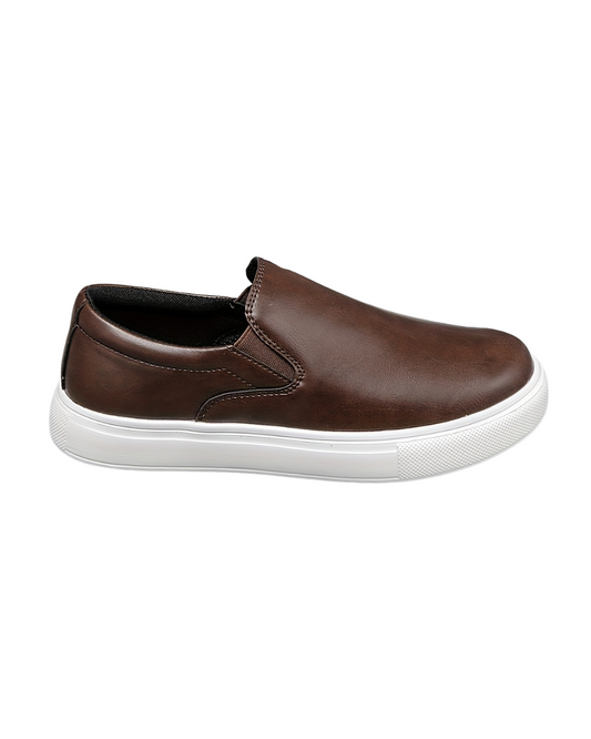Sapatos casuais de couro sem atacadores