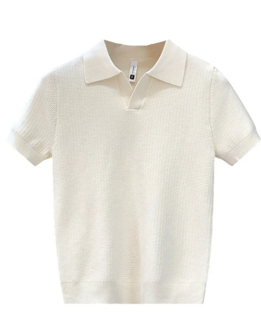 Camisa pólo de malha respirável