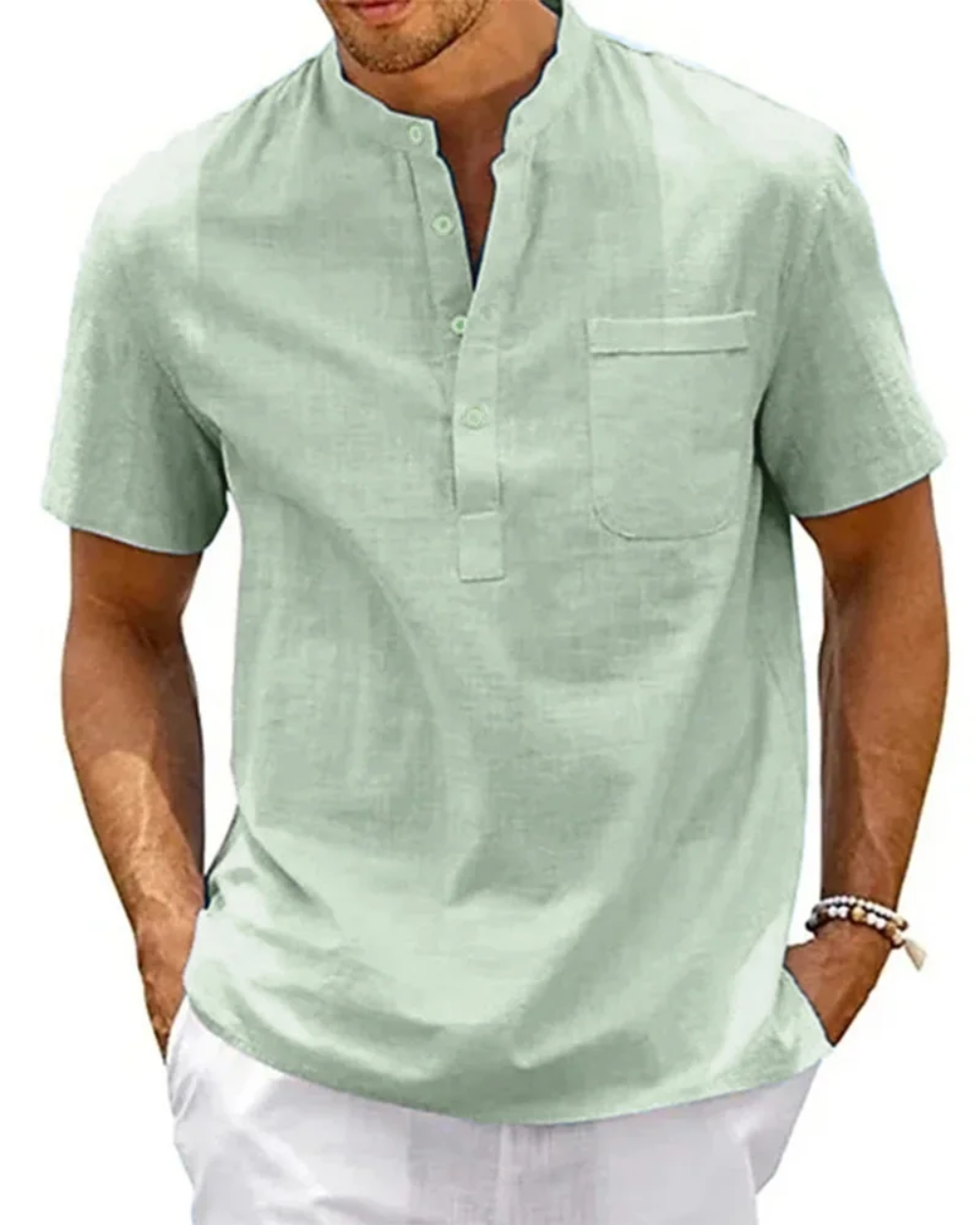 Camisa elegante em linho de algodão