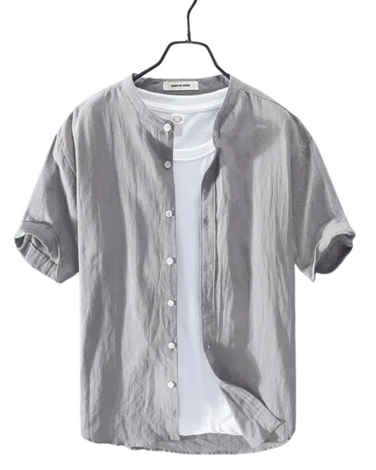 Camisa de verão em algodão e linho