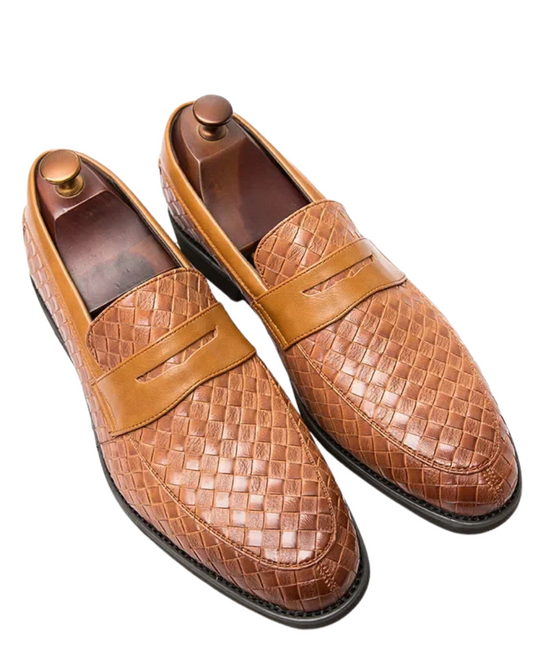 Mocassins elegantes em tecido