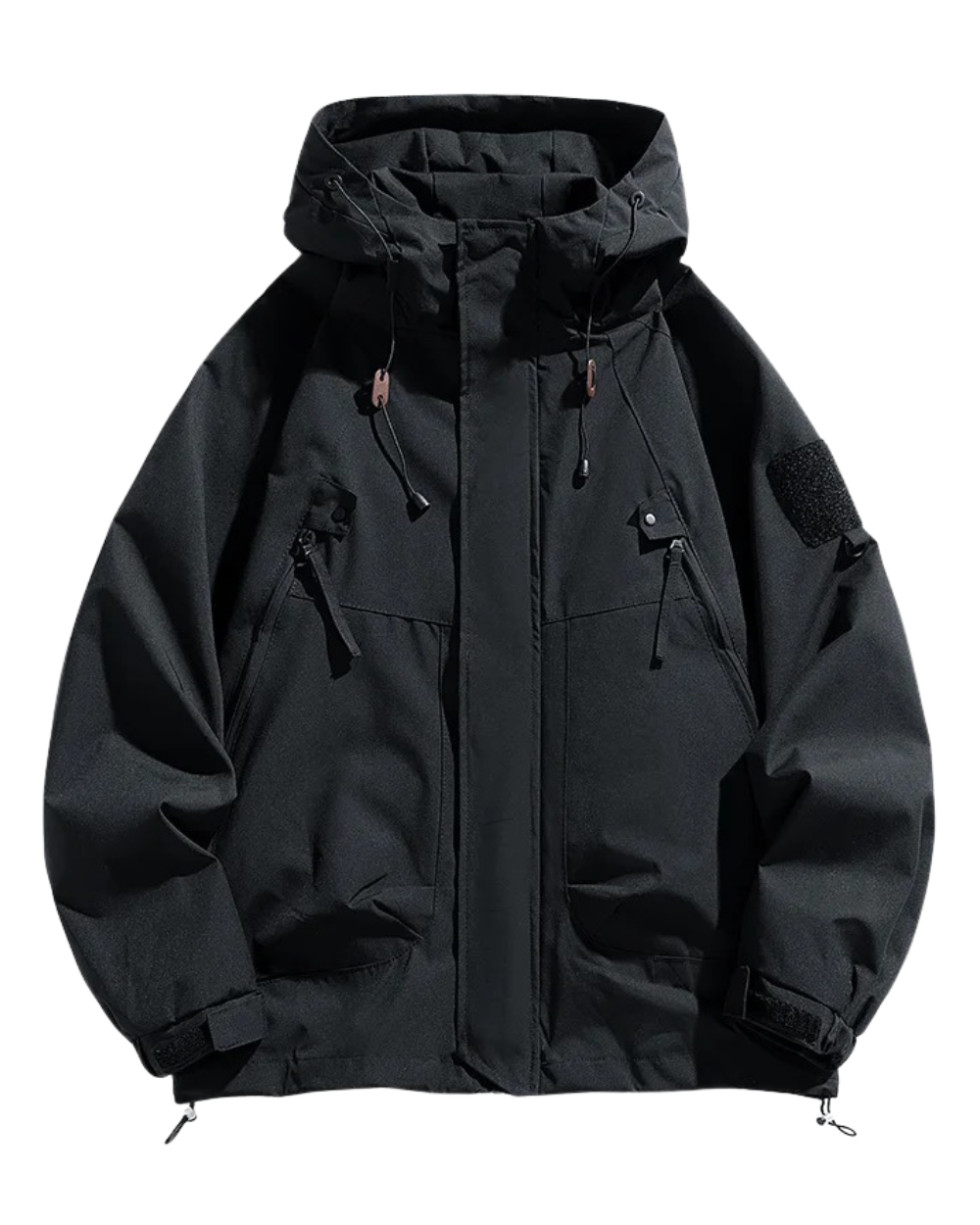 Casaco com capuz elegante