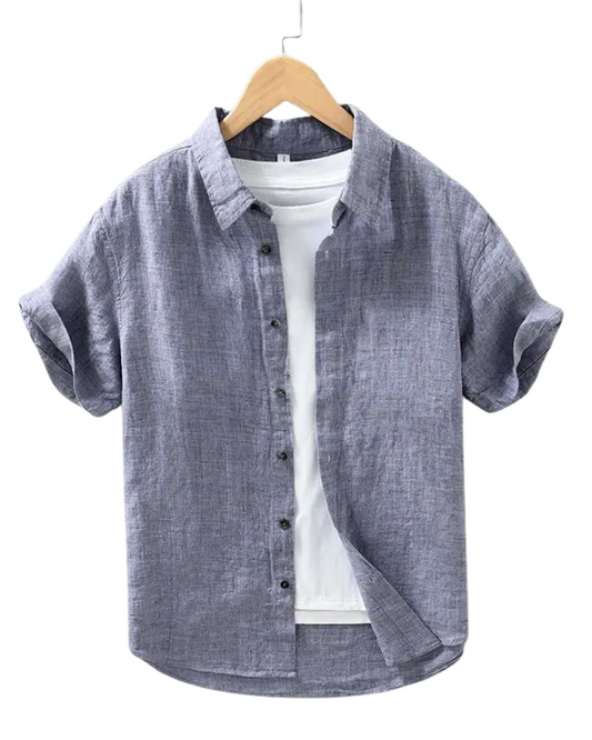 Camisa de linho de manga curta