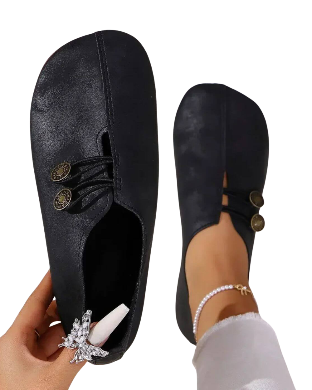 Sapatos ortopédicos macios e flexíveis