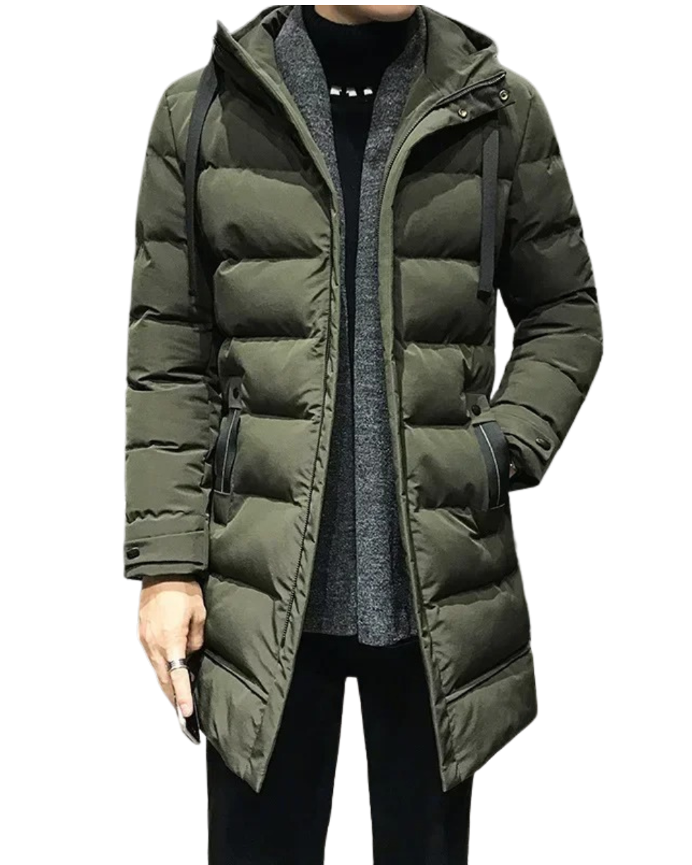 Casaco comprido de inverno para homem