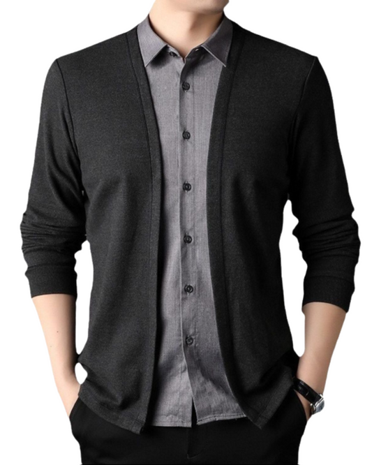 Camisa e casaco de malha 2 em 1