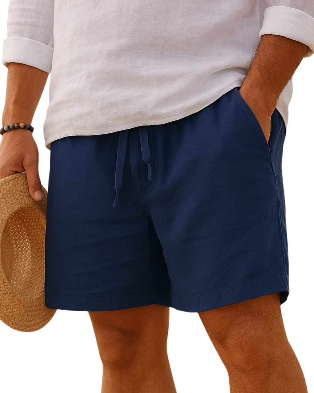 Calções de linho elegantes