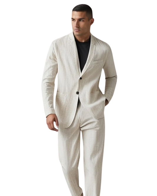 Conjunto de linho elegante