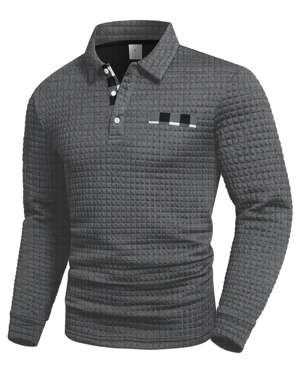 Camisola pólo com nervuras