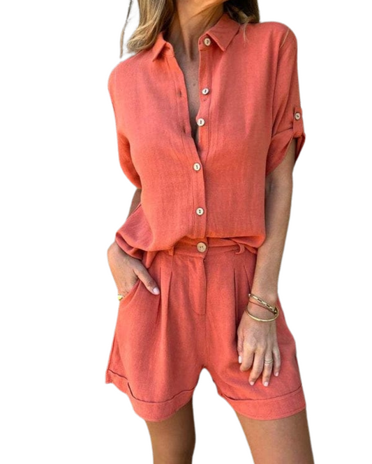 Conjunto de mulher elegante e respirável