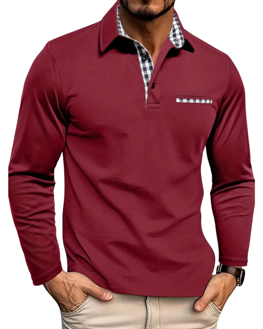 Camisa pólo com mangas compridas