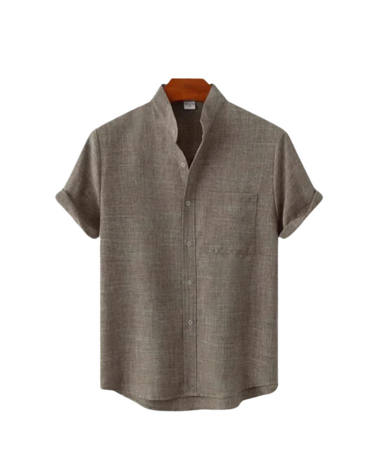 Camisa de linho de manga curta Venetië