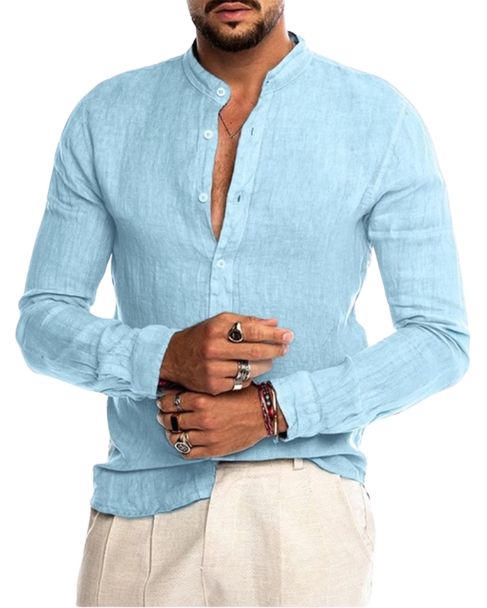 Camisa de linho de algodão